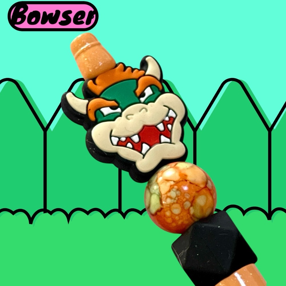 New Bowser from Mario beaded Ink pen